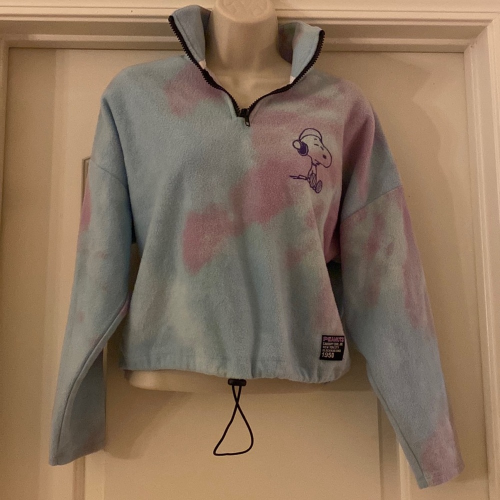 Tie Dye‎ Peanuts Snoopy Joe Cool Purple Blue Sweater